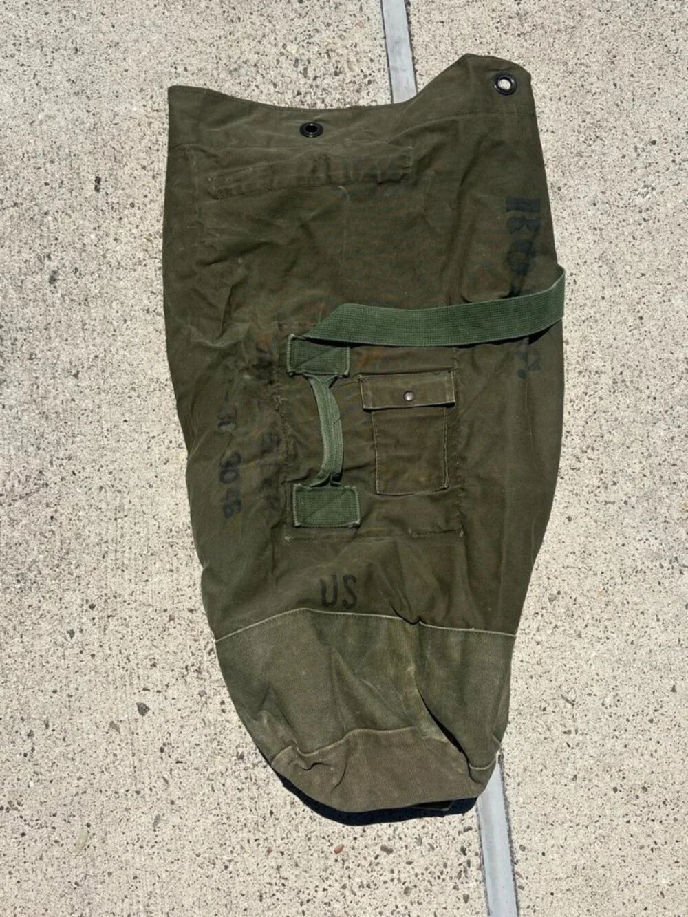 1972 United States Military Bag Vintage Olive Green 70s